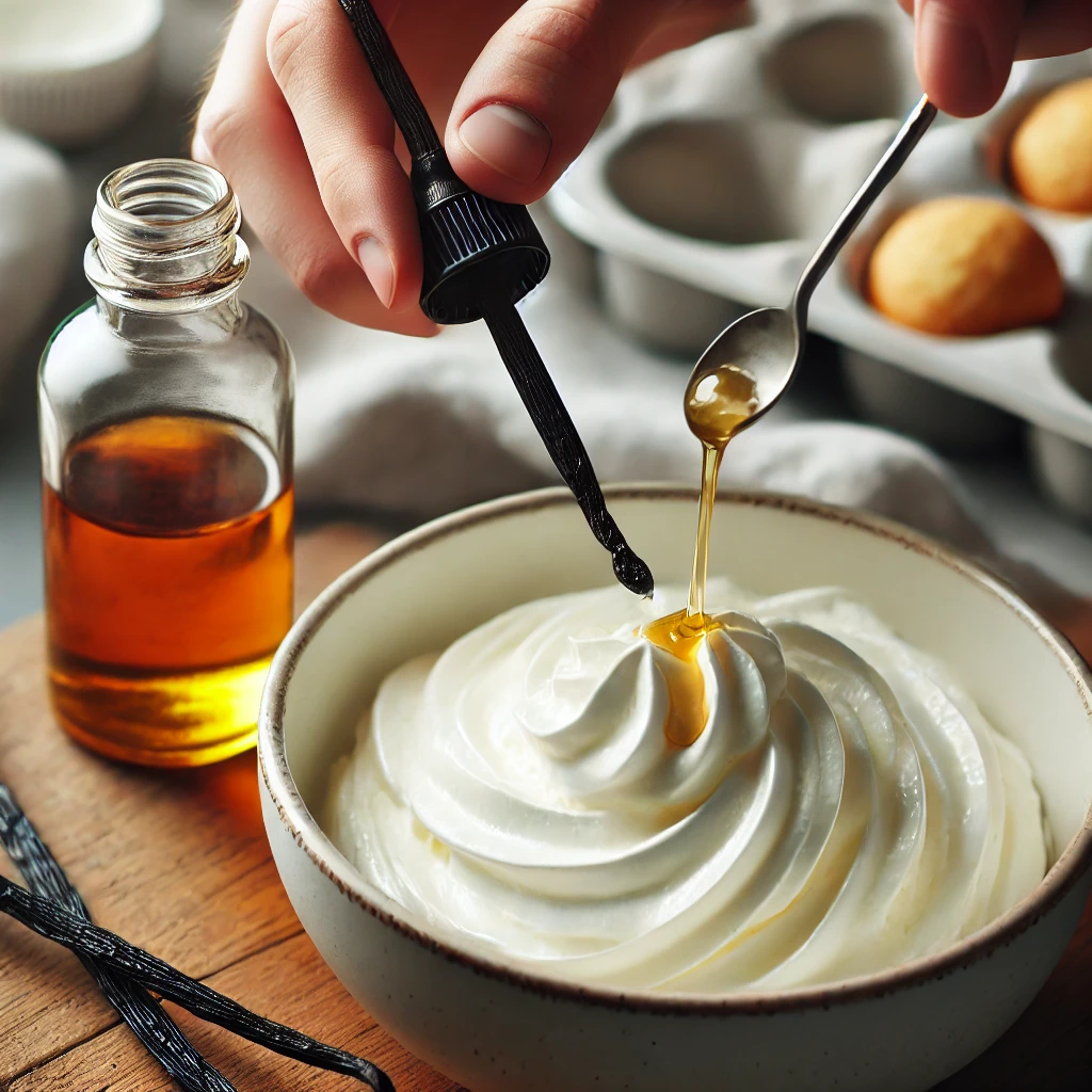 Folding in vanilla extract